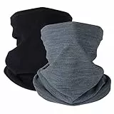 2 Stück Damen Herren Winter Loop Schal Weichem Fleece Halswärmer Winddicht Ski Maske Schlauchschal Warmer für Skifahren Laufen Radfahren