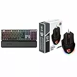 MSI Vigor GK71 Sonic RED DE Gaming Tastatur, QWERTZ & Clutch GM20 Elite Gaming-Maus - 6.400 DPI Optischer Sensor, rechtshändig, 20Mio+ Click OMRON-Switches, 6 Tasten