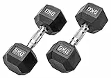 Bad Company I Kurzhanteln gummiert für Aerobic, Gymnastik und Fitness 18 Kg (2x9,0)
