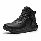 NORTIV 8 Herren Wasserdichte Wanderschuhe Leichte Outdoor Mid Trekking Lederschuhe,Size 46,Schwarz,NMUMHB2505