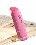 DEWENWILS Leselampe Buch Klemme, USB Wiederaufladbare Klemmleuchte für Lesen im Bett, 2 Helligkeitsstufen Leselicht, Warmweißes Buchlampe, Geschenk für Kinder und Bücherwürmer Rosa