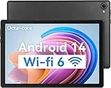 Freeski Tablet 10 Zoll, Android 14 Tablet PC, 8GB RAM+64GB ROM (1TB TF), Octa-Core 2.0 GHz, WiFi 6, Bluetooth 5.0, Widevine L1, 5MP+8MP, 5000mAh, Type-C (Schwarz)