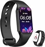 IOWODO Smartwatch Damen Herren Oximeter Herzfrequenz Schlaf Schrittzähler Smartwatch mit Benachrichtigung, SpO2, Wasserdicht IP68 für Android IOS