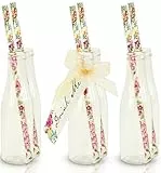 Talking Tables Lot de 6 Set de Verre de Fête Imprimé Drink Me, Pailles et Bouteilles, Carton Multicolore, Alice au Pays des Merveilles, Anniversaire, Baby Shower