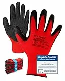 Trevendo Arbeitshandschuhe - WS-Pro Grip RSL - EN 388 - Montagehandschuhe mit Latexbeschichtung, atmungsaktiv & griffig - ideal für Bau, Garten, Logistik - Mehrfachpack - Größe 8, 12 Paar
