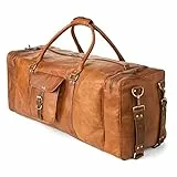 Berliner Bags Vintage Reisetasche New York XXXL, Weekender aus Leder, Duffel Bag, Sporttasche, groß 70L für Herren und Damen – Braun