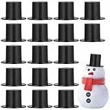 ABOOFAN 50 Stück Mini Zylinder Hüte aus Kunststoff, Weihnachten Schneemann Bastelset Zum Basteln, Schwarze Top HüTe Kappen fürs Handwerk, Weihnachtsfeierartikel (2.3x1.6cm)