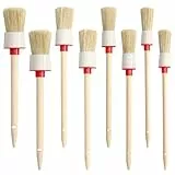 8 Stück Borstenpinsel, Rundpinsel Ringpinsel Lackpinsel Wachspinsel Maler Ringpinsel Set, Profi Holz Rundpinsel Naturborstenpinsel für Wänden und Möbeln für den Hausgebrauch