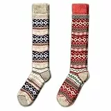 NORDIC Socks, 2 Paar, Merinowoll-Kniestrümpfe für Männer und Frauen. Wintersocken, Warme Socken, Weich und Bequem