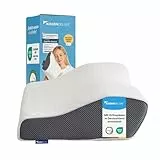 KissenDeluxe® – Orthopädisches Kopfkissen gegen Nackenschmerzen | Ergonomisches Nackenkissen aus Memory Schaum | Seitenschläfer & Rückenschläfer | Schnarchen reduzieren - Ökologisch - Kissen Deluxe