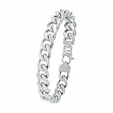 Amor Armband Edelstahl Herren Armschmuck, 22 cm, Silber, Kommt in Schmuck Geschenk Box, 9418190