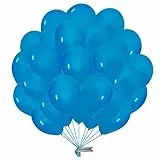 Blaue luftballons 50 stück. Blaue luftballons aus natürlichem Latex. Lufballons mit einem Durchmesser von 28 cm. Ideal zur Dekoration von Geburtstags-, Hochzeits- und baby shower.