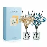Raumduft Freesie Gardenie,Mit 16 Duftstäbchen Reed Diffuser Getrockneter Blume für Badezimmer Schlafzimmer Büro, 2 x 50 ml