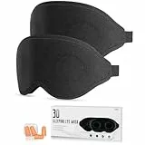 Aosun Schlafmaske, 2 3d Schlafmasken, 100% Verdunkelung, diese Schlafmaske verbessert die Schlafqualität 2024 Aktualisiertes Modell