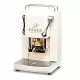 FABER COFFEE MACHINES | Modell Pro Mini Deluxe | Kaffeepadmaschine für ESE-Pads 44 mm | Chrom-Finish | Padpresse aus Messing (Pure White)