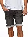 MUSTANG Jeans Shorts Herren Stretch Kurz Regular Fit Chicago Real X Kurze Hosen Sommer Denim Einfarbig Grau w36, Größe:W 36, Farbe:Dark Grey Denim (881)
