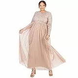 Maya Deluxe Damen Maya Deluxe Women's Bridesmaid Dress, Taupe Blush, 38 EU, Brustumfang (cm) 89; Taillenumfang (cm) 71; Hüftumfang (cm) 95