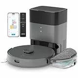 AIRROBO Saugroboter mit Wischfunktion und Absaugstation, T25+ Staubsauger Roboter 5500pa, Saug und Wischroboter LiDAR Navigation, APP-Steuerung, Starke Saugkraft für TeppichTierhaare