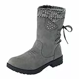 Langschaft Stiefel Damen - Herren Winter Barfußschuhe Viktorianische Stiefeletten Casual Langschaft Wasserdicht Winterstiefel Barfuß, Zum Gehen, Wandern Robust Fashion Cowboystiefel
