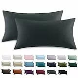 Tifschlaf Kissenbezug 40 x 80 2er Set - Kopfkissenbezug 40x80 Anthrazit mit Reißverschluss aus Mikrofaser Weich, 40x80cm Grau Pillow Case