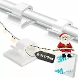 SZFUDIGO kabelhalter selbstklebend 50 Pack,klebehaken Weiß,kabelorganizer,kabelclips selbstklebend,kabelklemmen,kabelführung,Indoor and Outdoor Cable Clips,Fairy Lights
