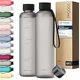 KIVY Trinkflasche 1l - Kohlensäure geeignet, Auslaufsicher, Bruchsicher, Federleicht - Schwarze Trinkflasche Gym Flasche - Fitness Sporttrinkflasche Schwarz - Sportflasche 1 Liter, BPA Frei