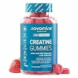 Kreatin Gummibärchen - 5000 mg Creatin Monohydrat pro Portion - Alternative zu Kreatin Monohydrat Kapseln & Kreatin Pulver - Für Körperliche Leistungsfähigkeit & Pre Workout - 90 Gummies - Novomins