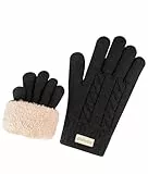 Bobelle Wear Alpaka Handschuhe Damen,Winterhandschuhe Touchscreen Wollhandschuhe,Thermohandschuhe Warm Fleece Skihandschuhe (Schwarz)