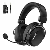 ATTACK SHARK L30PRO Kabelloses Gaming-Headset, 7.1 Surround Sound, EQ-Modi, 50-mm-Treiber, Tri-Modus, 1100-mAh-Akku, Over-Ear-Headset mit Abnehmbarem Noise-Cancelling-Mikrofon für PC - Schwarz
