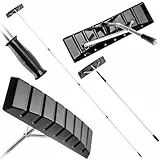 KADAX Dachschneeräumer mit Teleskopstiel, Dachräumer mit Aluminiumgriff, Eisschieber, Robuster Schneeräumer für Hausdach, Schneeschaufel, Schnee-Eiswischer (205-640 cm)
