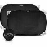 CARAMAZ Sonnenschutz Auto Baby mit UV Schutz, Reach Zertifiziert - Opti-Dark - GSM100+ inkl. Saugnapf - Verdunklung 51x31cm, 2 Stück