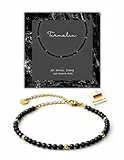 happymaker - Schwarzer Turmalin Armband Damen, Perlenarmband Damen mit echten Turmalin, Heilsteine Armband mit Verschluss, Geschenkverpackung, Schutzstein und Kraftstein Geschenk, Handmade