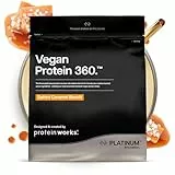Protein Works | Vegan Protein 360 – PLATINUM Innovation, Premium-Veganproteinpulver, pflanzlicher Proteinshake, essentielle Vitamine & Mineralien, zuckerarm, Salted Caramel, 57 Portionen, 2kg