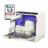 Sommertal SP5 Dual - Mini Geschirrspüler – Camping Spülmaschine oder Tischspülmaschine bis 4 Gedecke, 5L Tank, 6 Programme, 360° Reinigungsabdeckung, flexible Wasserversorgung