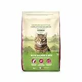 Amazon-Marke: Lifelong - Complete Komplett Trockenfutter für ausgewachsene Katzen, Lachs und Reis, 3kg, 1er-Pack
