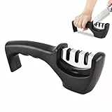 Vitalkompass Messerschärfer, Vital Kompass Messerschleifer Smart Sharp für scharfe Messer, Manueller Messerschärfer 3 Stufen, Wolframstahl & Keramik Schärfstufen zum Messer-schärfen für Küchenmesser