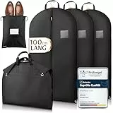 Bruce.® 3x Kleidersack Kurz 100x60cm inkl. 1x Schuhbeutel – Atmungsaktive Kleiderhülle für Anzug, Jacke & Hemd – 120 GSM Materialstärke – Anzugtasche für Reisen & Aufbewahrung