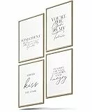 BLCKART Poster-Set Küche - moderne Wandbilder mit Sprüchen - Premium Poster für Küche und Esszimmer - Bilder zur Wanddekoration - Größe A4
