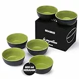 MIAMIO - Müslischalen Set 6 x 600 ml - Obstschalen, Salatschüsseln, Suppenschalen groß, Schüssel Set - Le Papillon Kollektion (Grün, Schüsseln (6x))