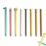 Radierbarer Kugelschreiber Radierbare Stifte mit Tierkopf | 8 Cartoon Radierbarer Gelschreiber, 0,7mm Blau Mine, Kawaii Schreibwaren für Kinder Studenten Schule Büro (8 PCS)