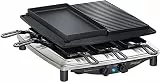 Steba RC 4 plus deluxe Raclette/Grill/Heißer Stein 1.5 kW Edelstahl/Schwarz