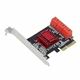 PCIe Karte 6 Ports, PCIe Erweiterungskarte 6 Ports PCIe X4 zu 3.0 Erweiterungscontroller-Adapterkarte, 3.0 Controller PCI Express Erweiterungskarte mit Low-Profile-Halterung