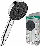 hansgrohe Pulsify Select S - Duschkopf, Handbrause mit 3 Strahlarten (Relaxation Version), runde Duschbrause (⌀ 105 mm), Brausekopf mit Antikalk-Funktion, Chrom