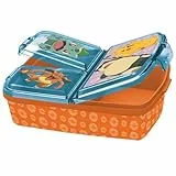 Pokémon Brotdose Kinder mit 3 Fächern, Lunchbox aus Kunststoff mit Clip-Verschlüssen, Vesperdose für Kindergarten, Schule und Freizeit