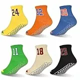 HYCLES Trampolin Socken Kinder Antirutschsocken 6 Paar Jungen Mädchen Rutschfeste Training Boden Kleinkind Socken für 8-12 Jahre