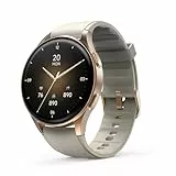 Hama Smartwatch 8900 mit GPS, wasserdicht IP68, Telefonfunktion (AMOLED Touch Display, Sprachsteuerung, Sportmodi, Schlaftracker, Herzfrequenzmessung, Whatsapp, Laufuhr, Pulsuhr, Fitnessuhr) Gold