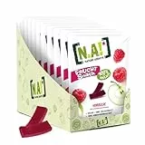 NA! - Fruchtsnack Himbeere/Apfel - gesunder Snack für unterwegs und zwischendurch - softe Fruchtstückchen zu 100% aus Früchten, ohne Zuckerzusatz, vegan - 10er-Pack (10x35g)