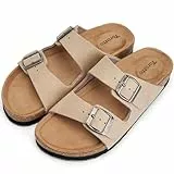 Torotto Damen Pantoletten Sandalen Leder Erwachsene Clogs Hausschuhe Arbeitsschuhe Bequeme Classic(Braun,40 EU)