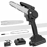 Kettensäge mit Akku 1200mAh 6 Zoll, Mini Kettensäge Handkettensäge Akku für Gartenscheren Astschere Holzschneidenz