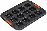 Le Creuset Backform für 12 Cups, antihaftbeschichtet, Karbonstahl, Schwarz, 46024000000100
